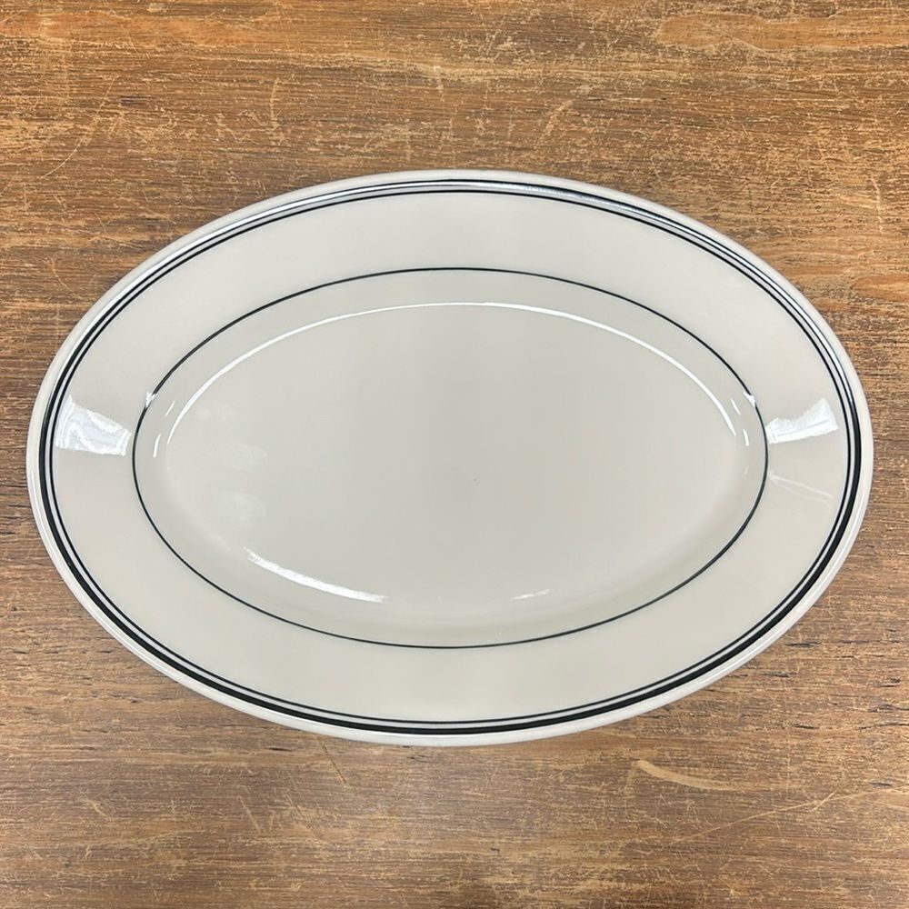 Homer Laughlin Oval Black Banded Platter. kk156